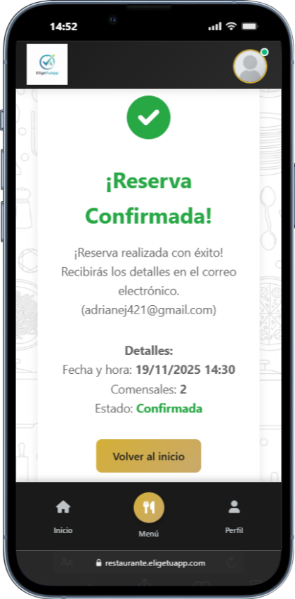 Mensaje de Confirmación